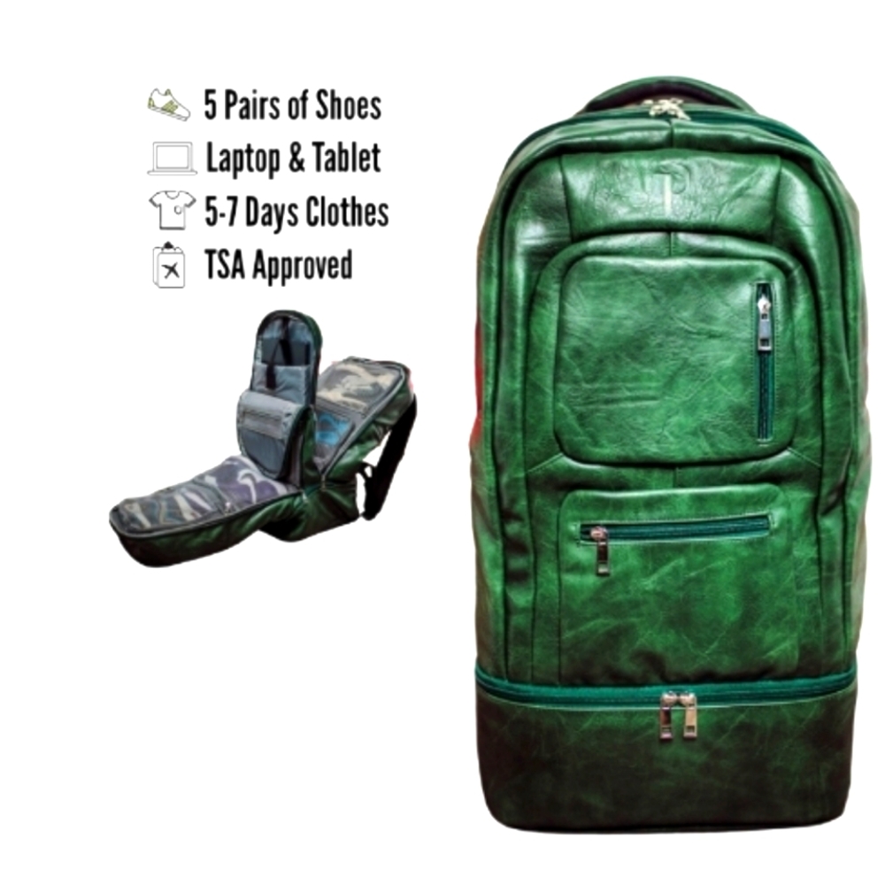 SolePremise Emerald Luciano Leather Luxury Backpack for Men/Women